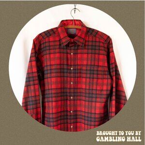 vintage red and black Pendleton plaid Lodge shirt